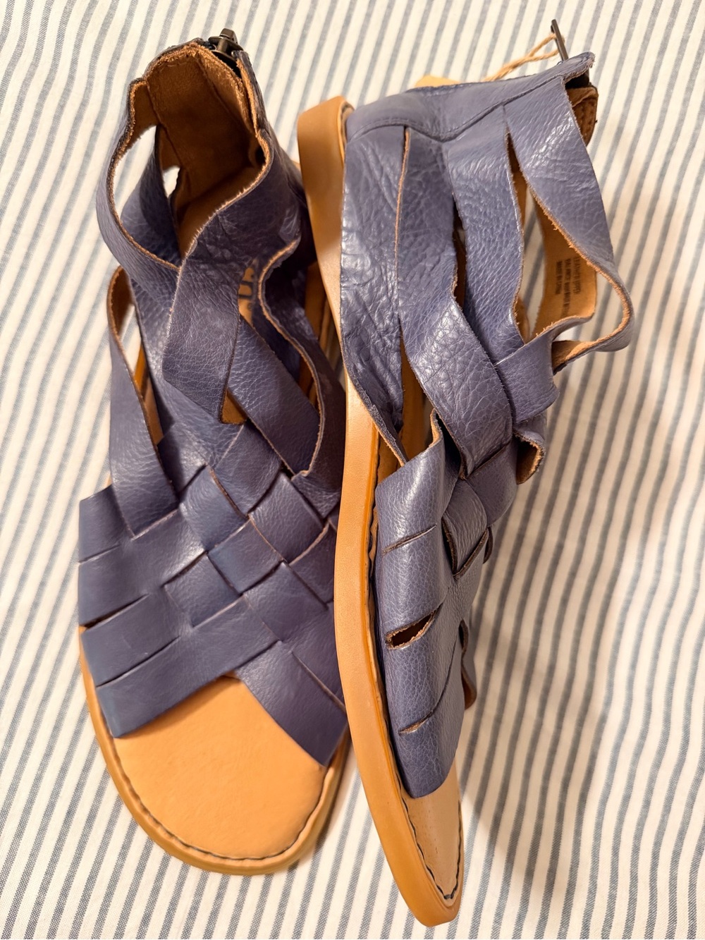 Born IWA Women's Woven Leather Sandals in Blue 9 - Picture 9 of 12